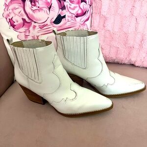 Sam Edelman White Ankle Boots